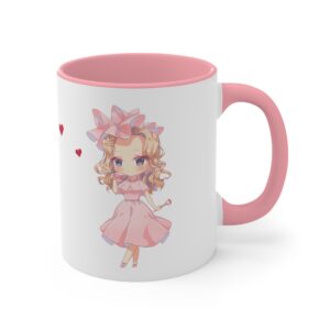 Cute and Dainty Chibi Darling Tammi Gachi Mug | Pink Accented Mug
